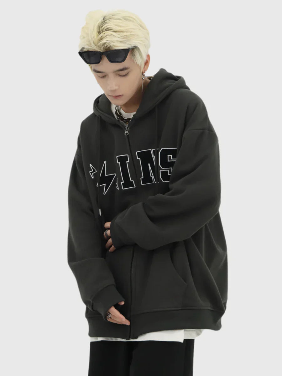 [INSstudios] BIG LOGO ZIPPER JACKET ST556