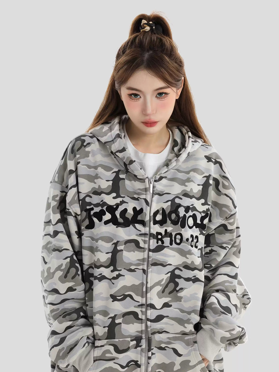 [INSstudios] FULL PRINT CAMOUFLAGE JACKET ST1251
