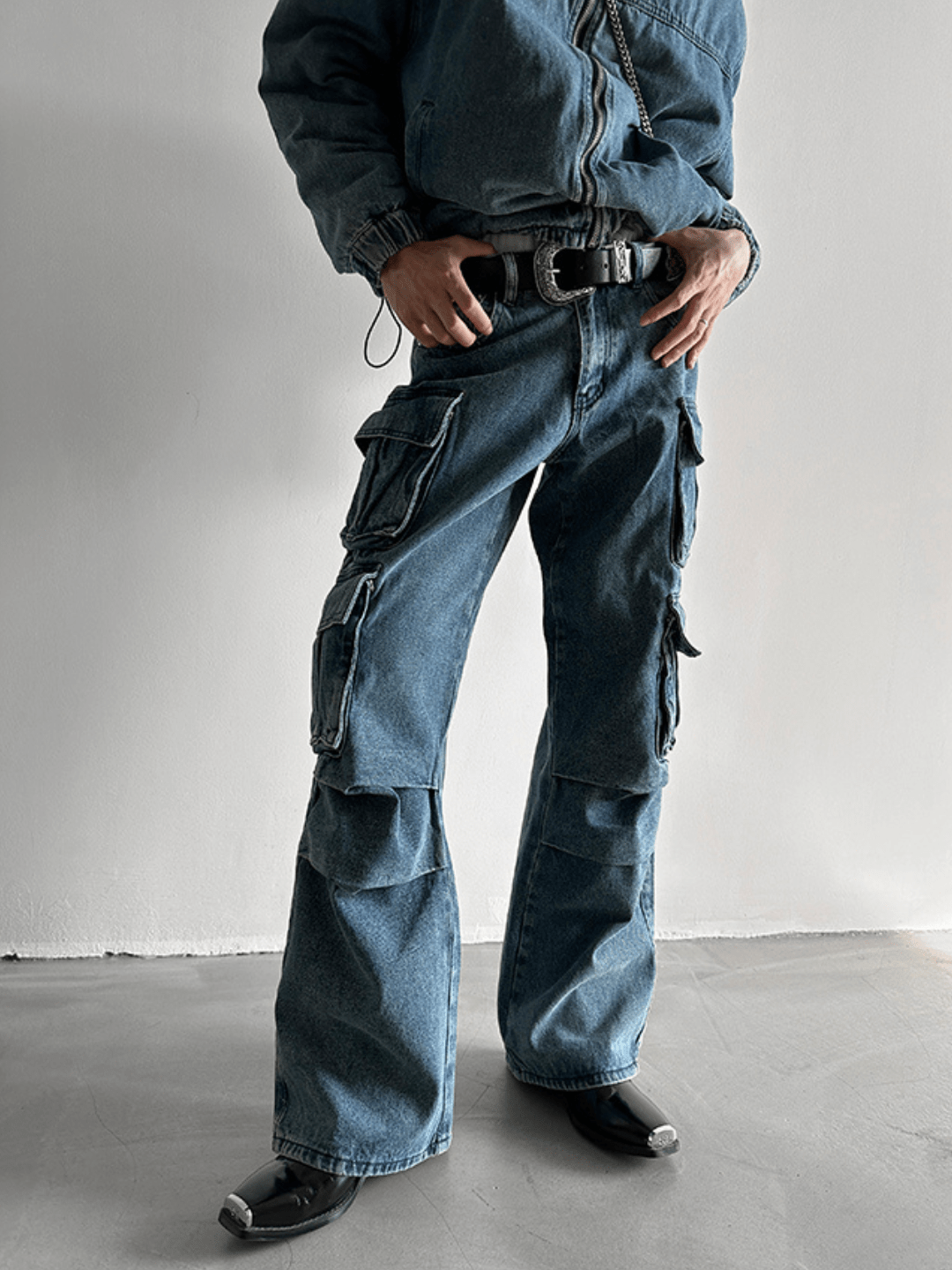 [GENESISBOY] Heavy Wash Multi-Pocket Jeans st1983