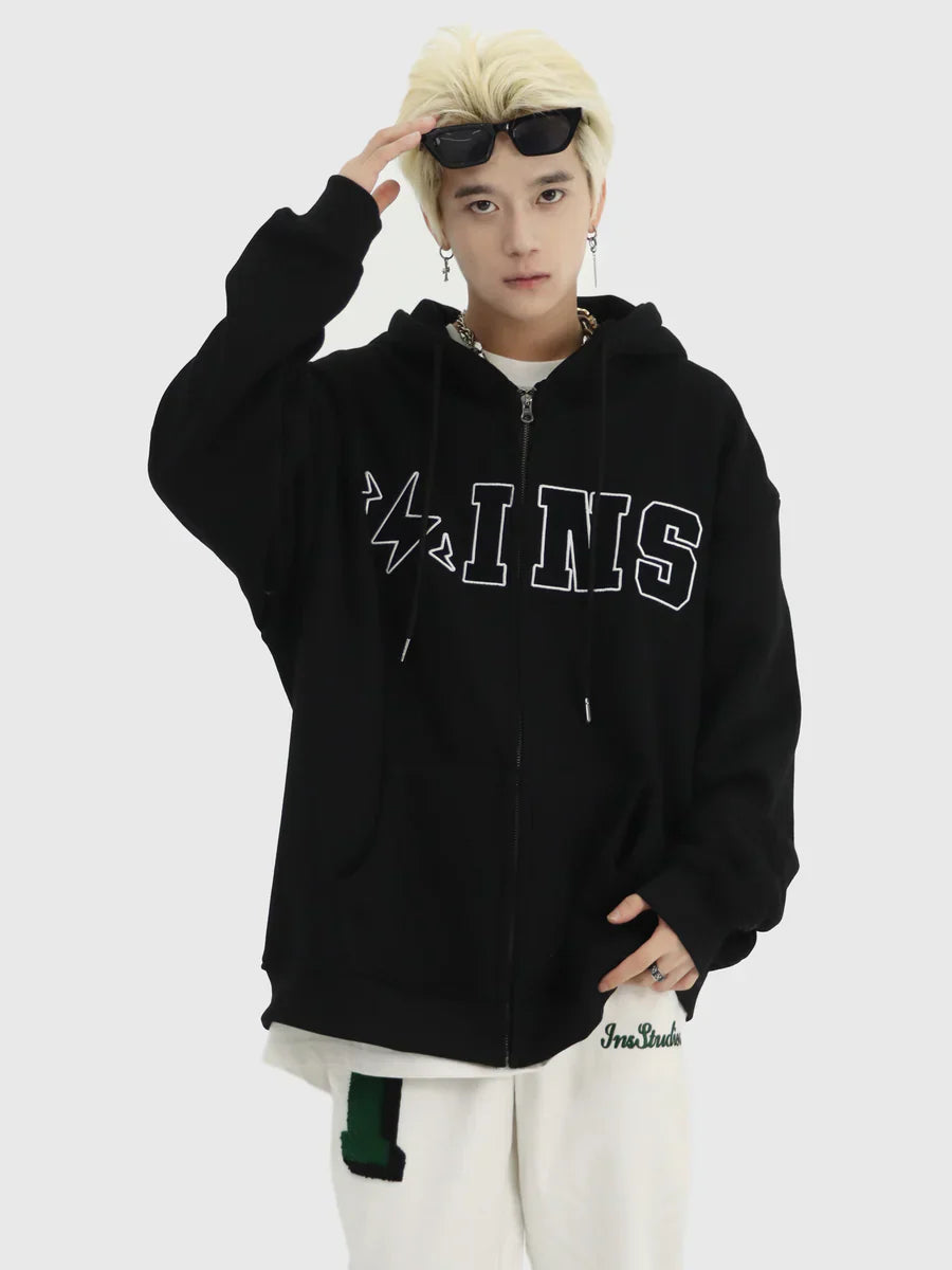 [INSstudios] BIG LOGO ZIPPER JACKET ST556