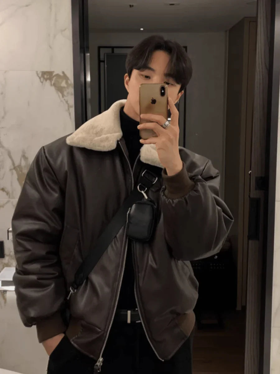 KOREAN LAMB WOOL COTTON COAT JACKET ST1053