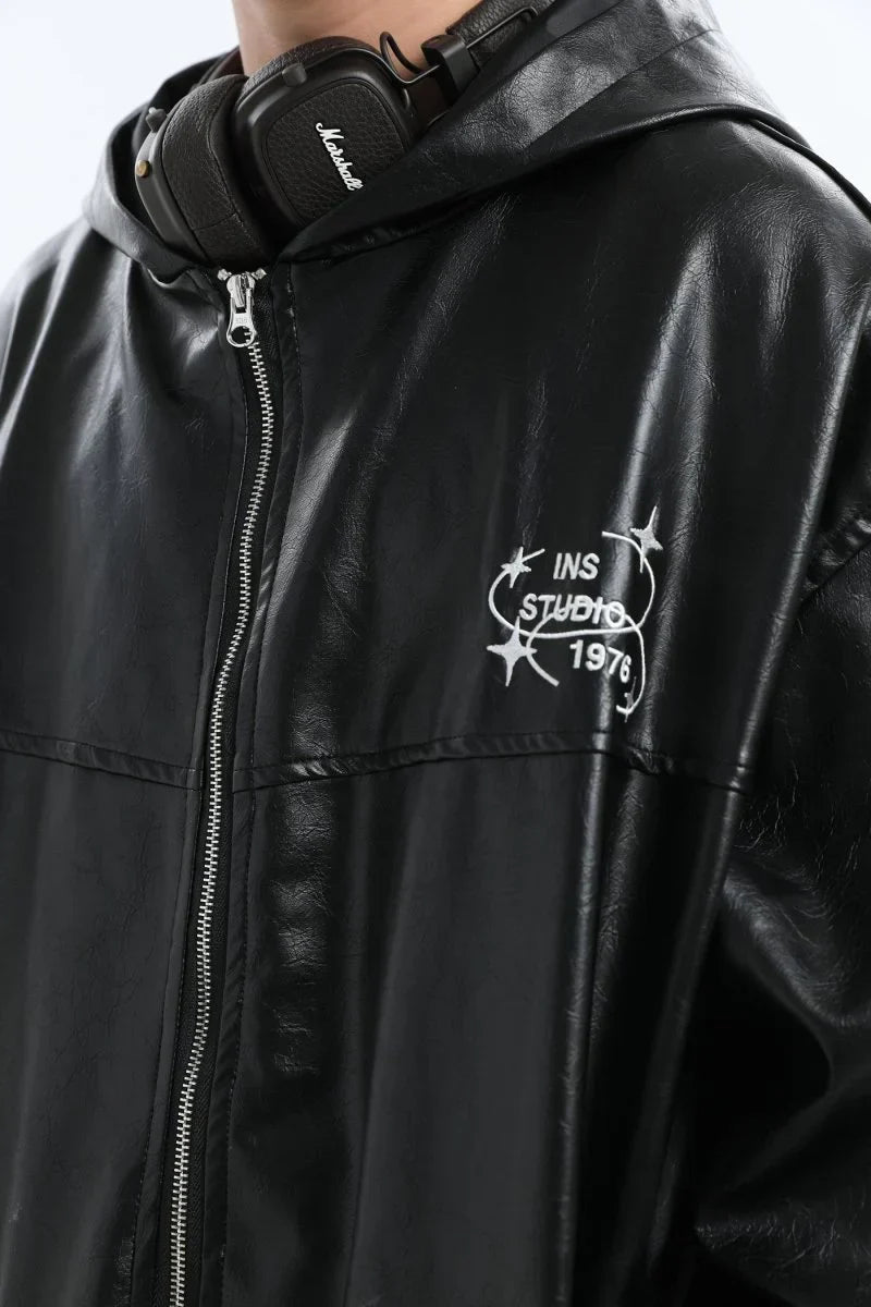 [INSstudios] PU LEATHER JACKET ST1204