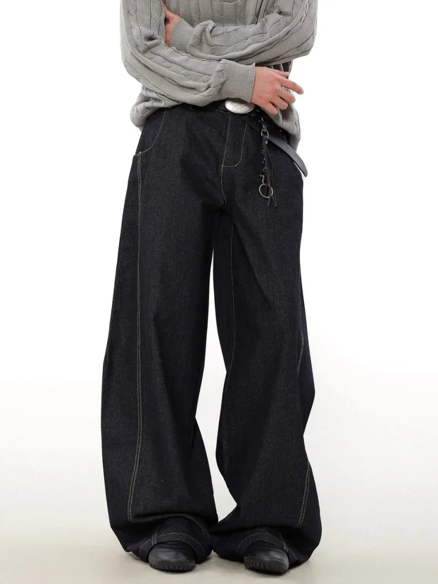 [매드위치] 와이드 레그 루즈핏 진 ST1050