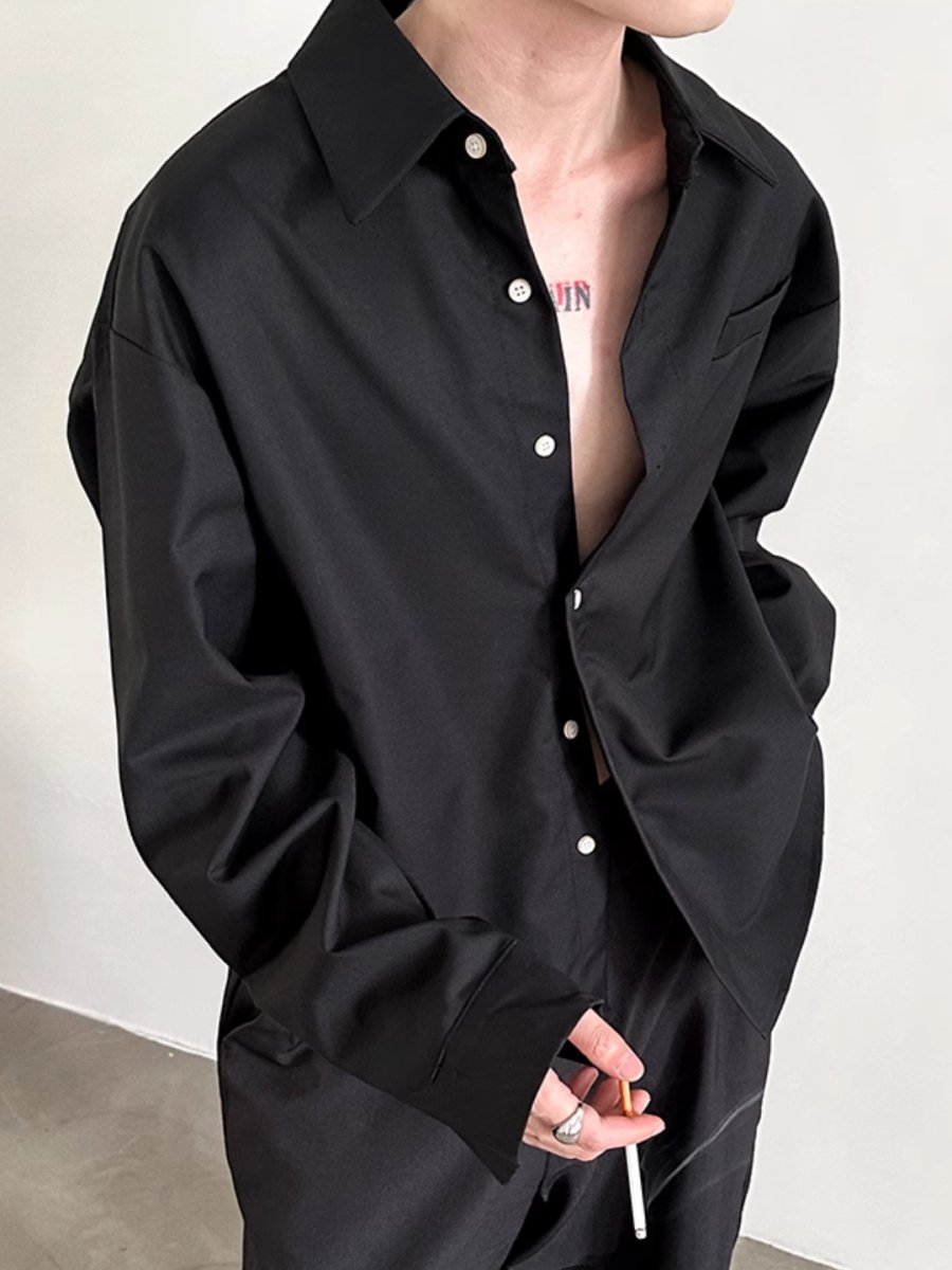 [GENESISBOY] short long-sleeved shirt st2341