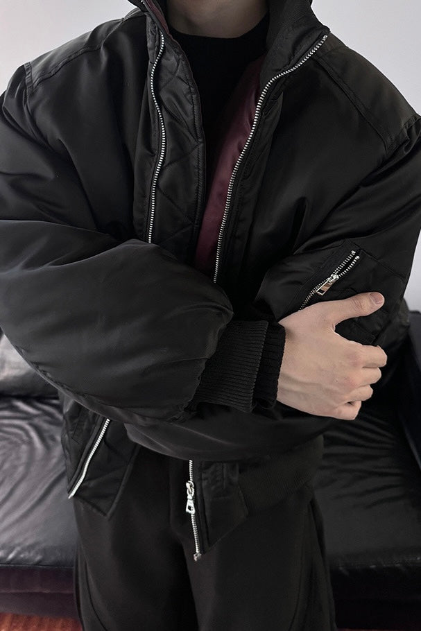 [NECOYEP] VINTAGE BOMBER PUFFER JACKET ST2053