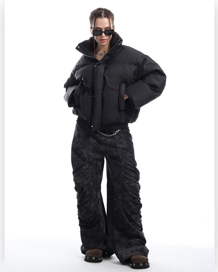 OVERSIZED PUFFER JACKET-STAND COLLAR STREETWEAR QUILTED COAT EHW5006