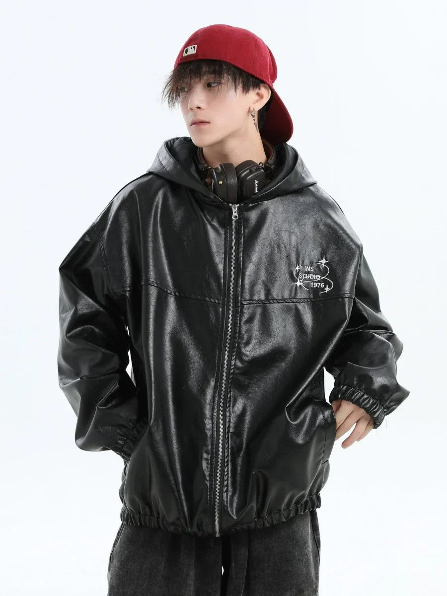 [INSstudios] PU LEATHER JACKET ST1204