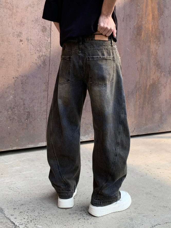 [MUGE ]VINTAGE WASHED WIDE-LEG JEANS ST1261