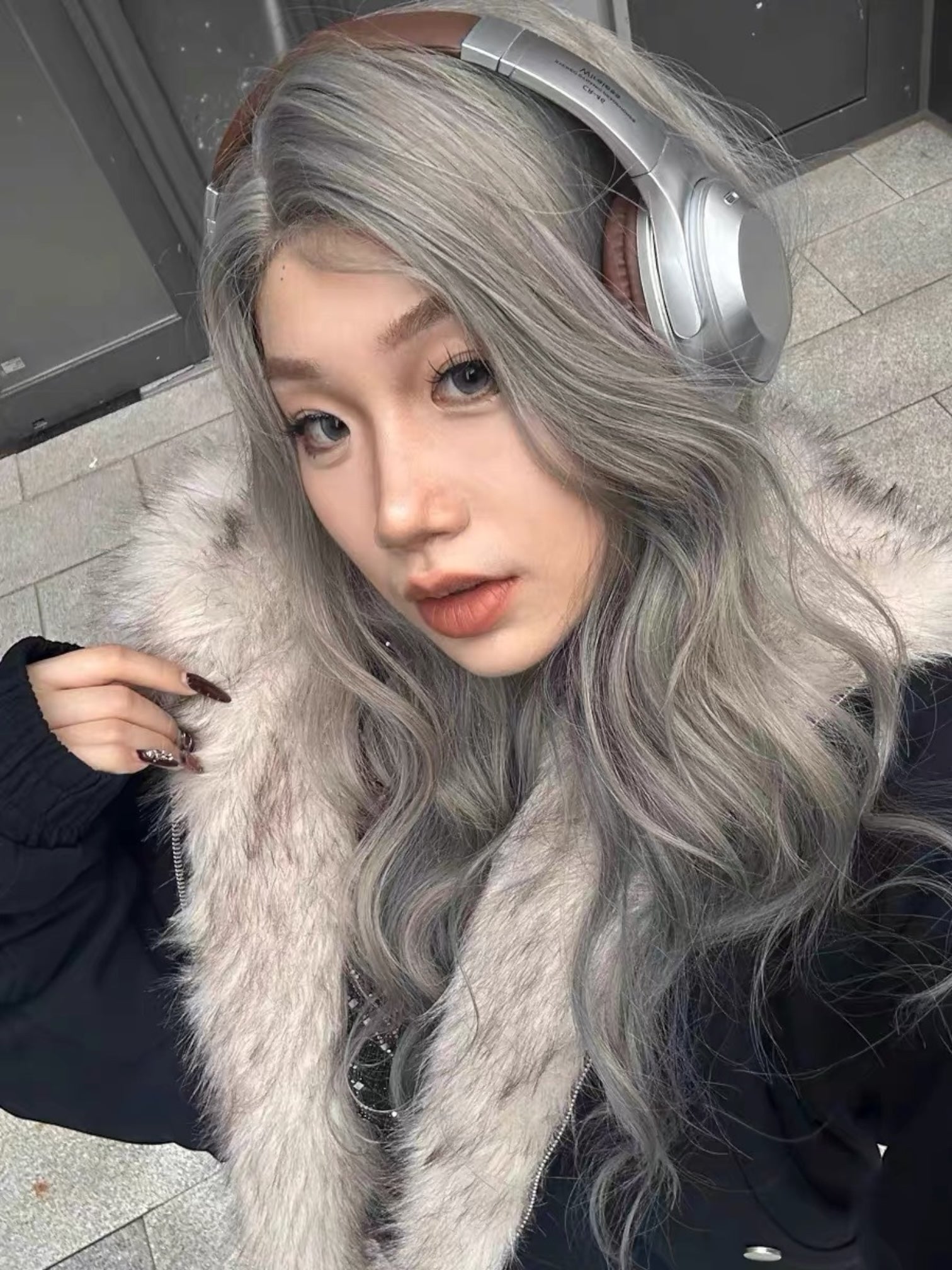 [Korean Girl] FUR LINED PUFFER BOMBER JACKET st5016