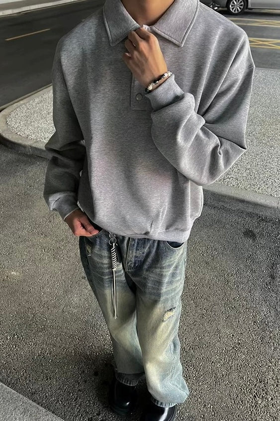 [플랫룸] 박스핏 폴로 스웨트셔츠 ST2060 