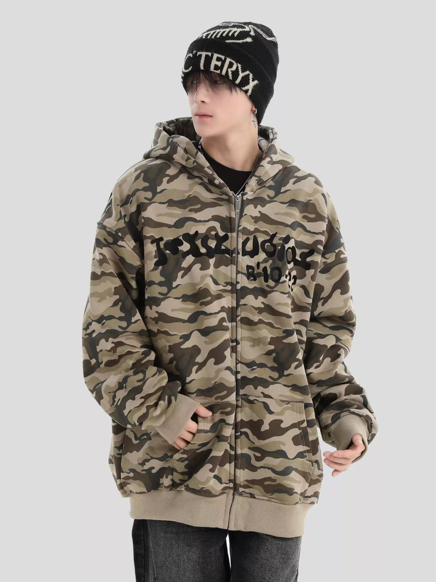 [INSstudios] FULL PRINT CAMOUFLAGE JACKET ST1251