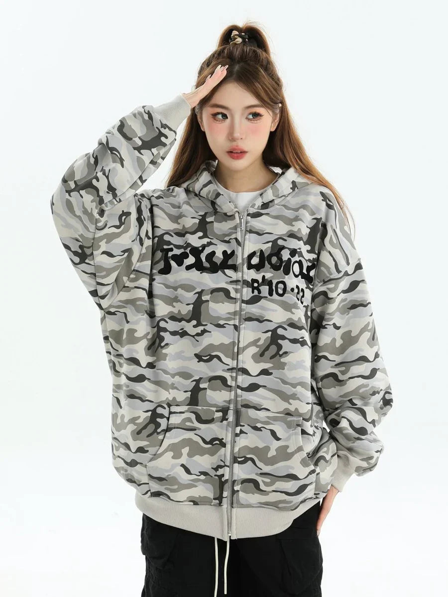 [INSstudios] FULL PRINT CAMOUFLAGE JACKET ST1251