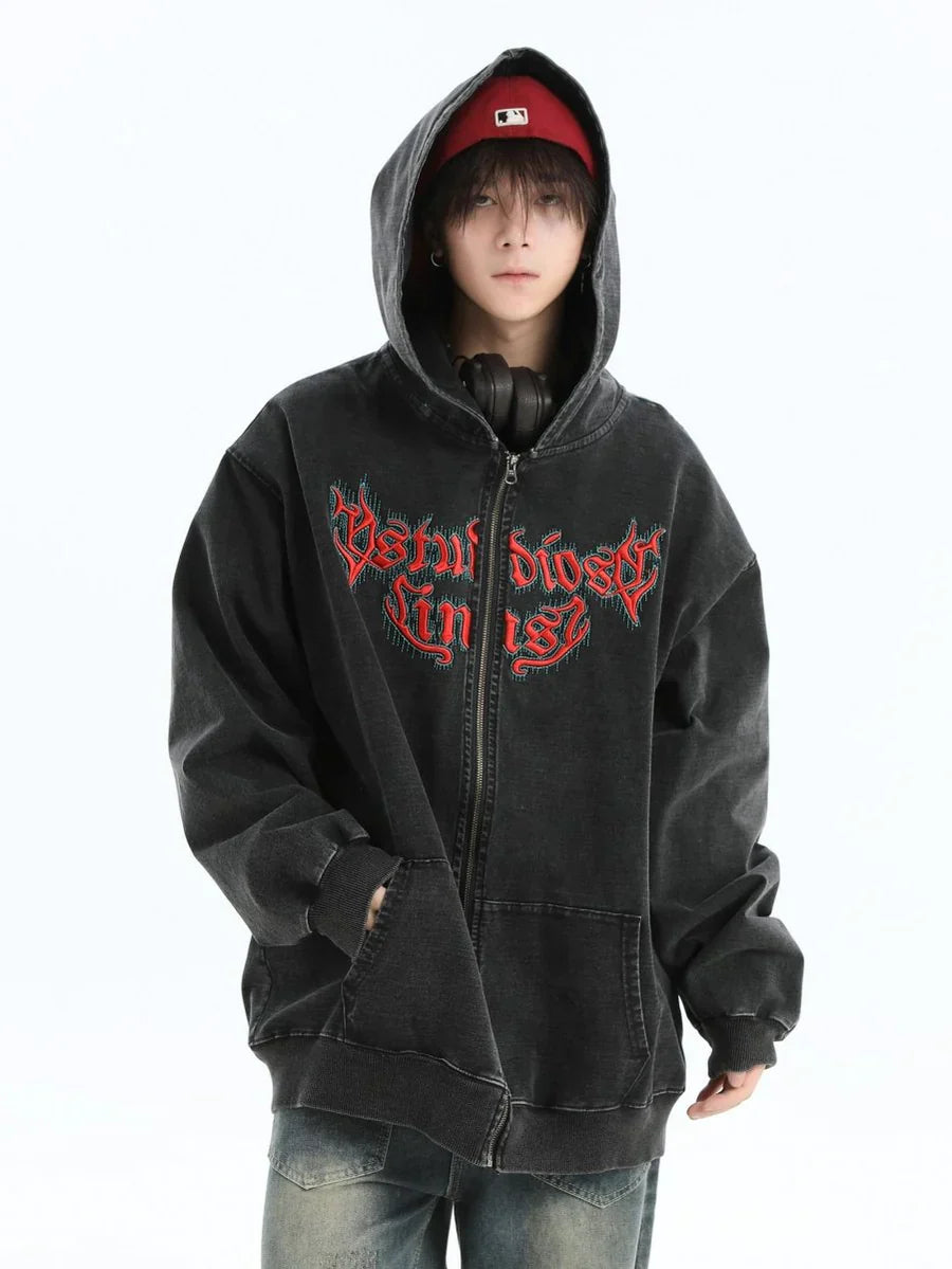 [INSstudios] GOTHIC LETTER LOGO DENIM JACKET ST1248