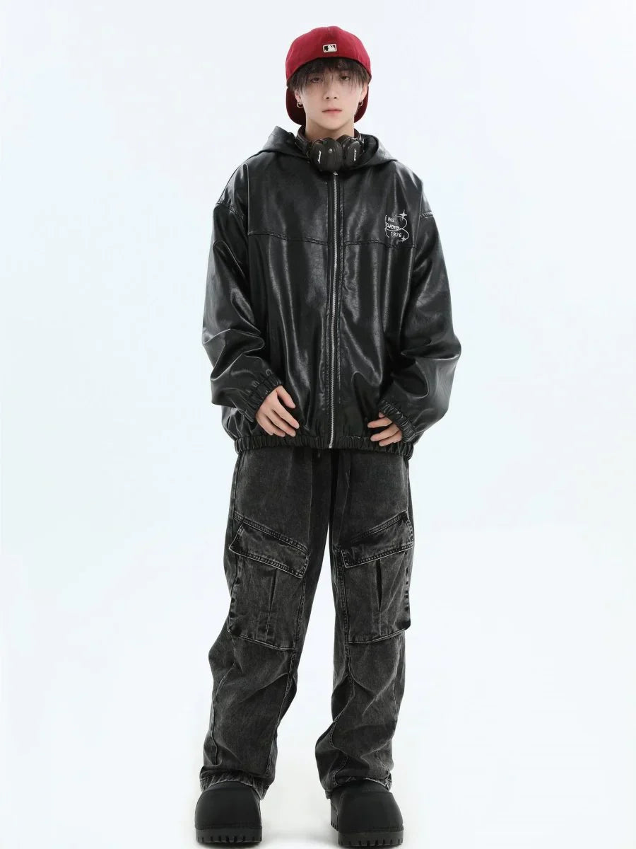 [INSstudios] PU LEATHER JACKET ST1204