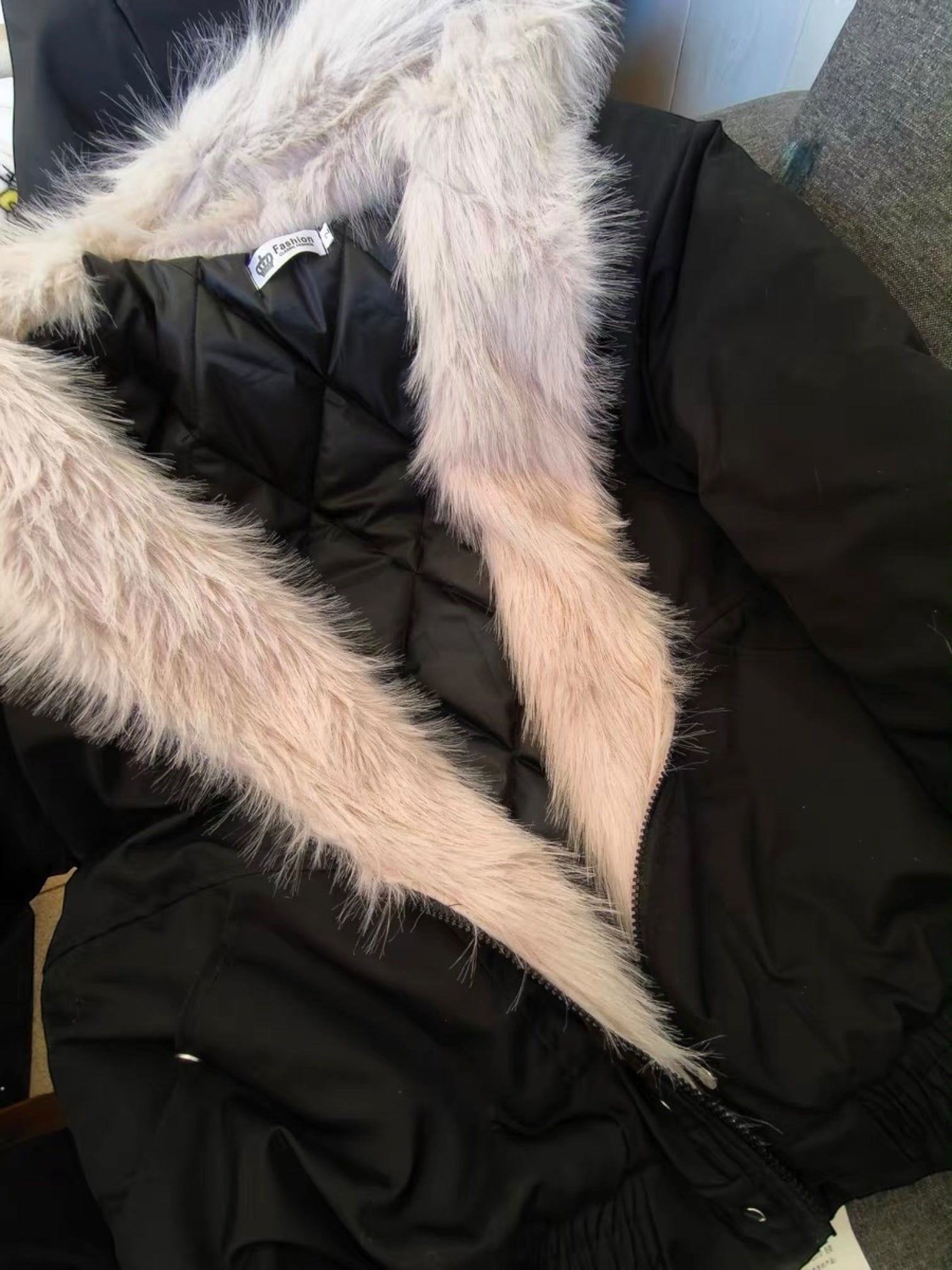 [Korean Girl] FUR LINED PUFFER BOMBER JACKET st5016