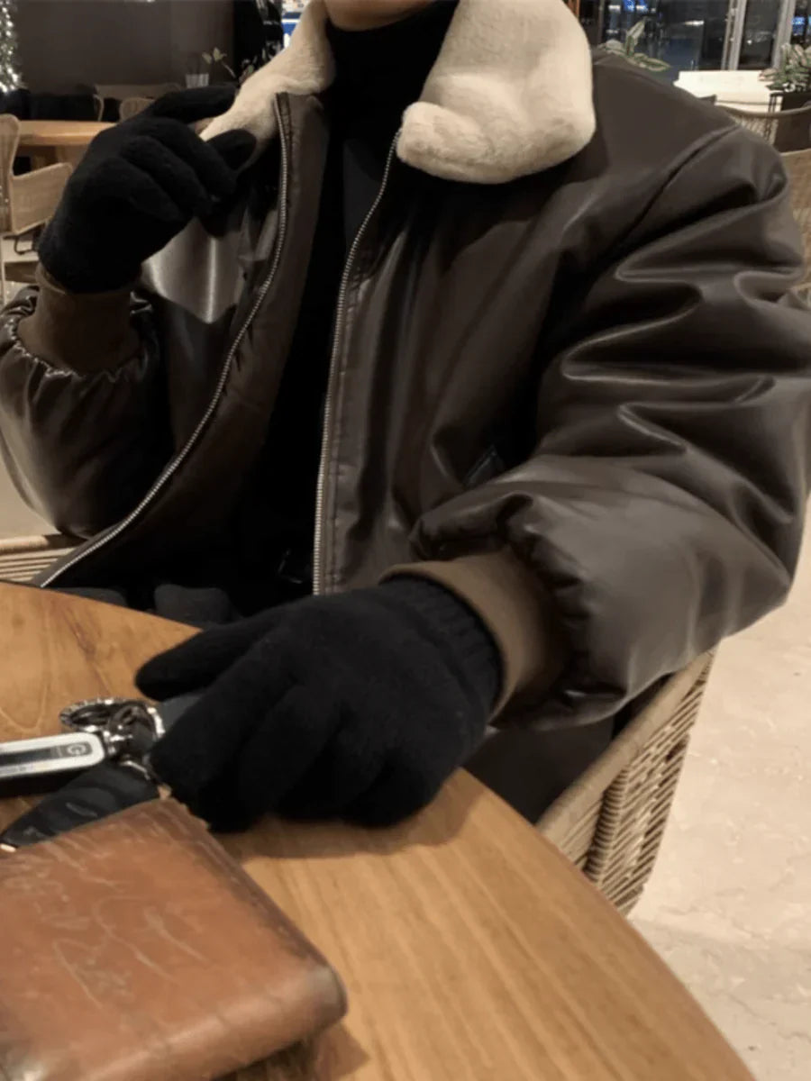 KOREAN LAMB WOOL COTTON COAT JACKET ST1053