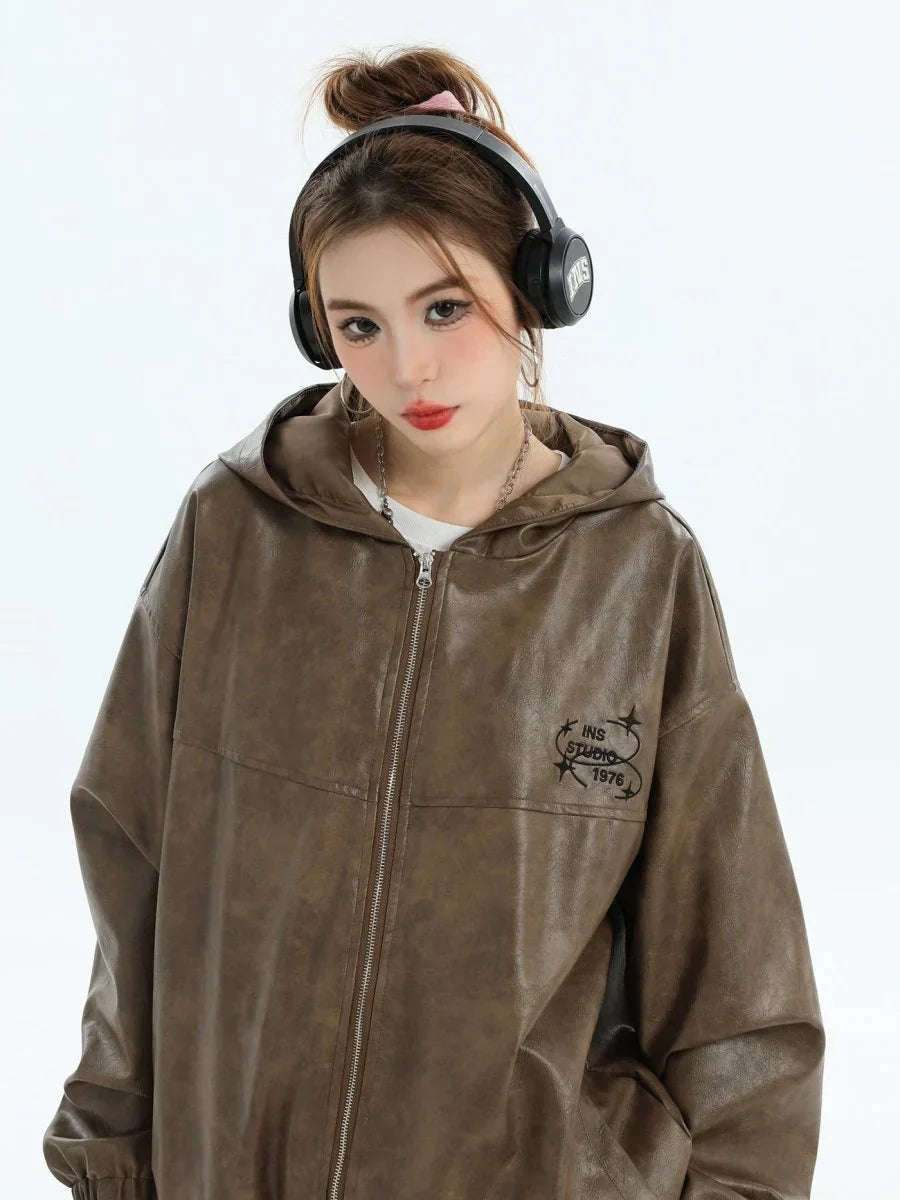 [INSstudios] PU LEATHER JACKET ST1204