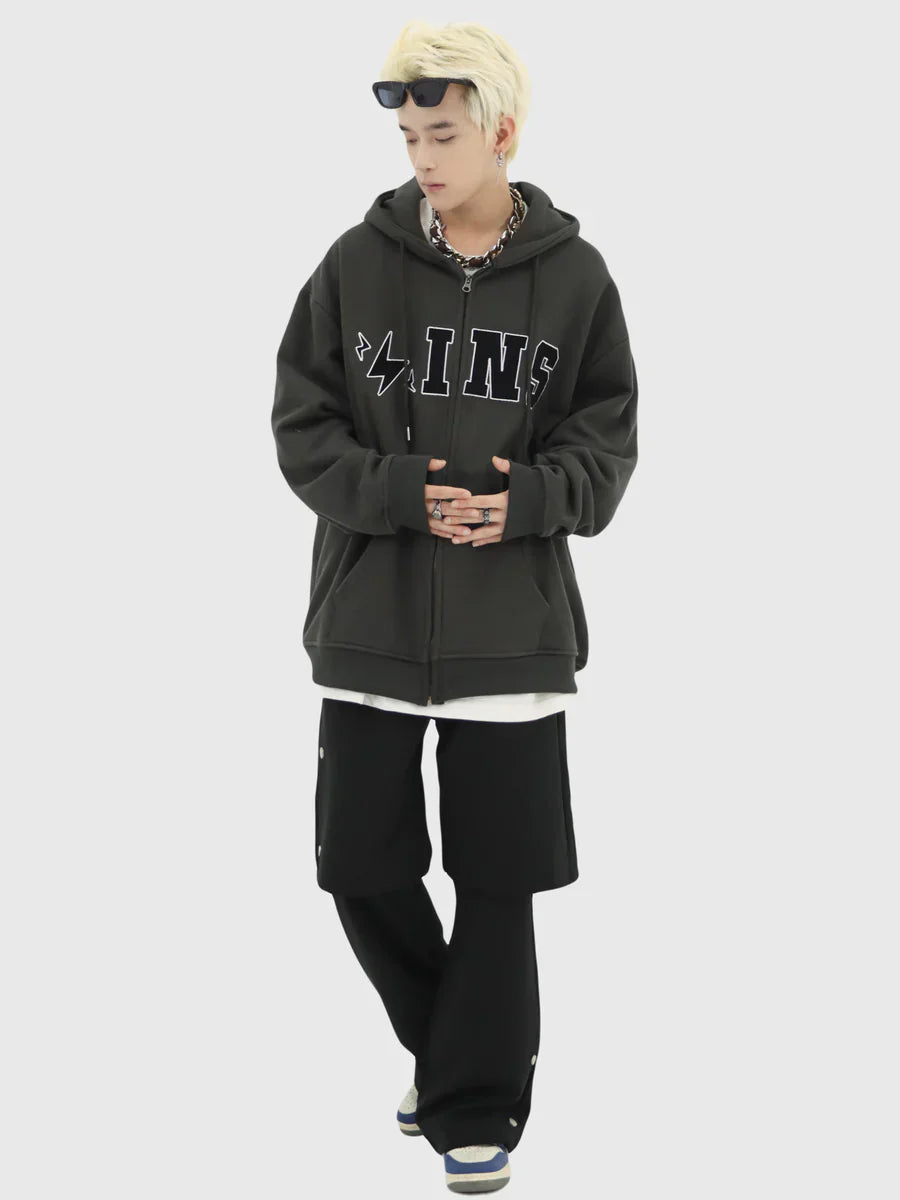 [INSstudios] BIG LOGO ZIPPER JACKET ST556