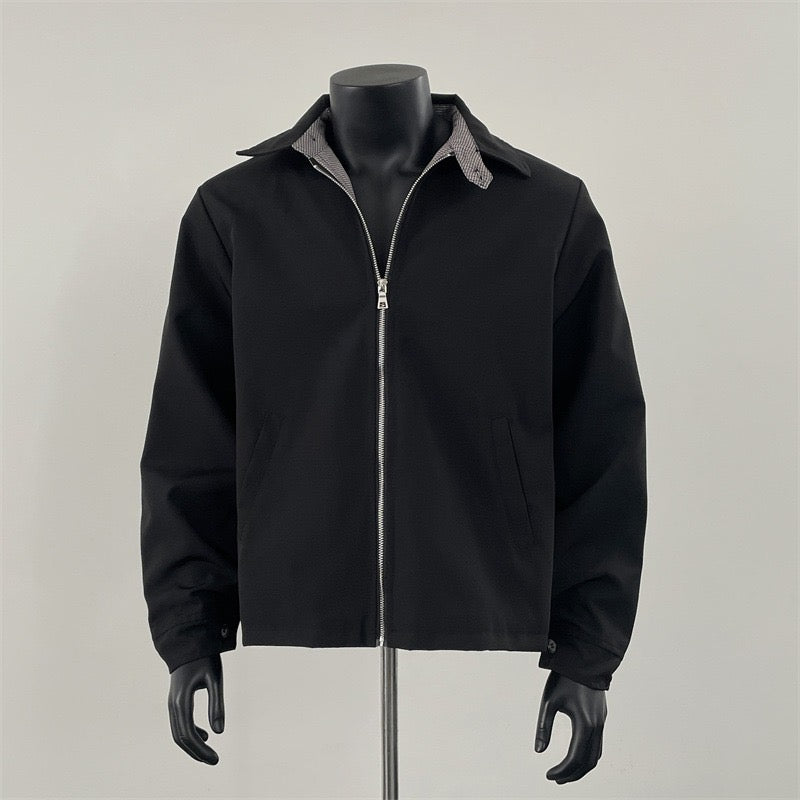 [FLAT ROOM] CLEANFIT PLAID COLLAR ZIP JACKET st5010