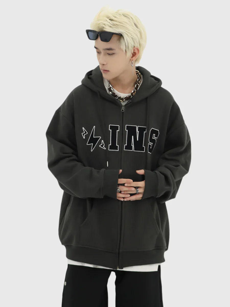 [INSstudios] BIG LOGO ZIPPER JACKET ST556