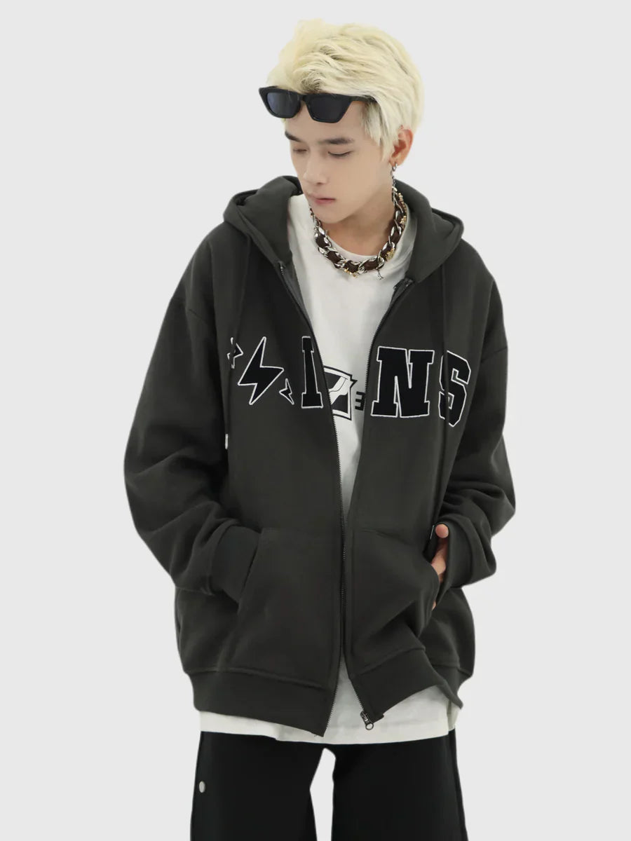 [INSstudios] BIG LOGO ZIPPER JACKET ST556