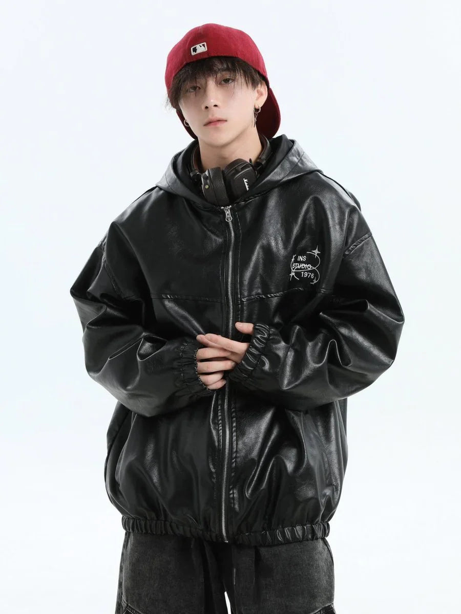 [INSstudios] PU LEATHER JACKET ST1204