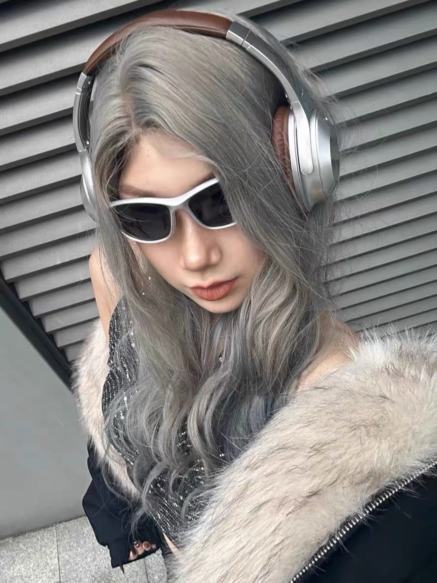 [Korean Girl] FUR LINED PUFFER BOMBER JACKET st5016