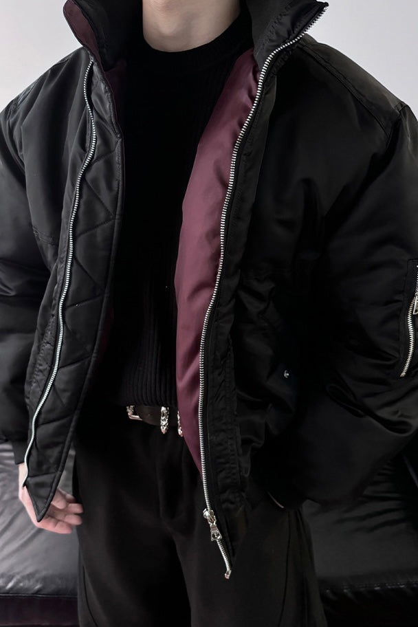 [NECOYEP] VINTAGE BOMBER PUFFER JACKET ST2053