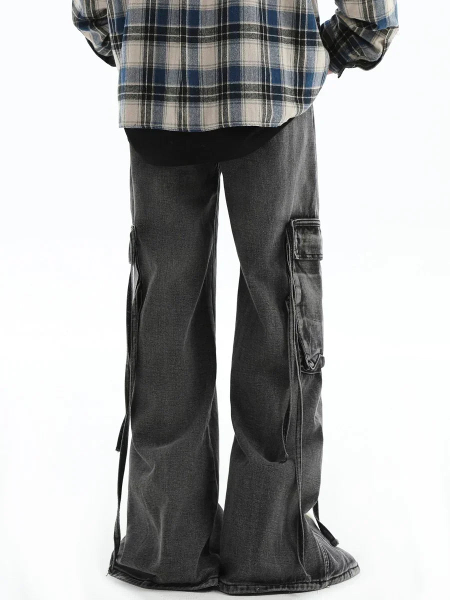 [INSstudios] Lange Jeans mit vielen Taschen, lockerem Sitz und geradem Bein ST1210 