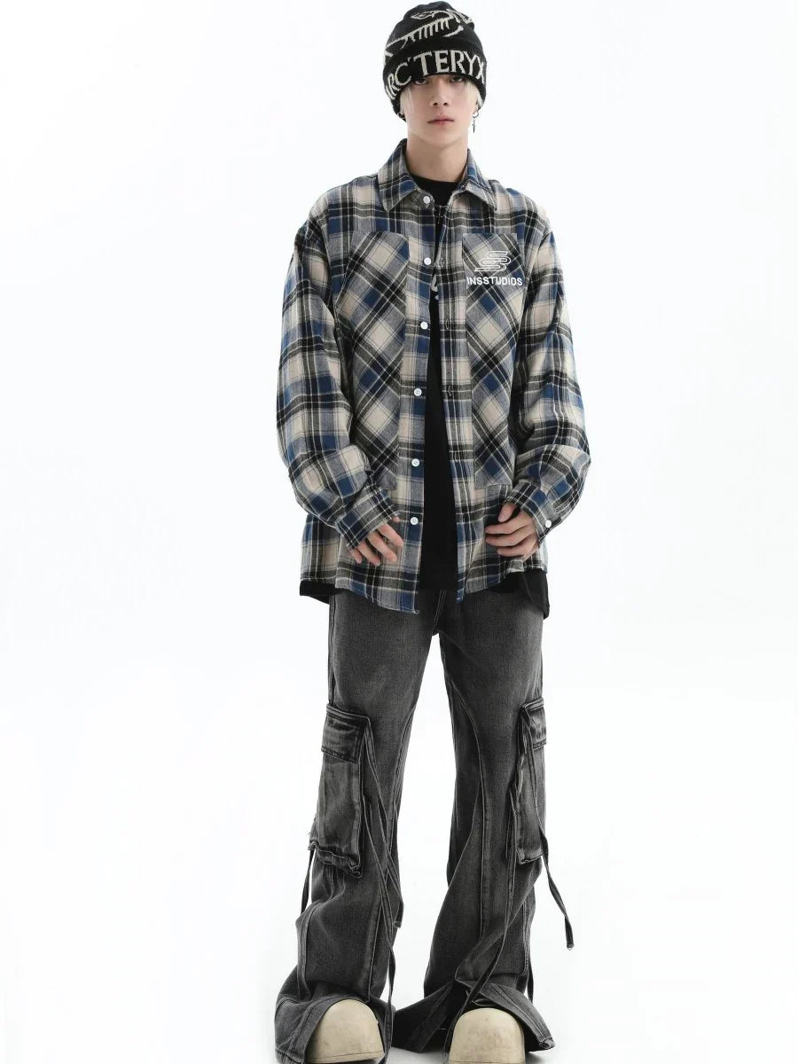 [INSstudios] Lange Jeans mit vielen Taschen, lockerem Sitz und geradem Bein ST1210 