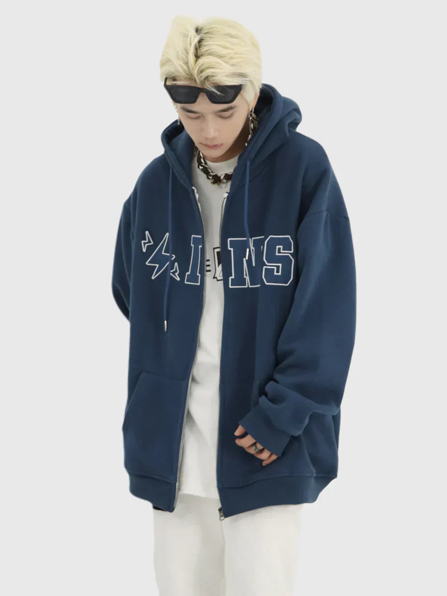 [INSstudios] BIG LOGO ZIPPER JACKET ST556