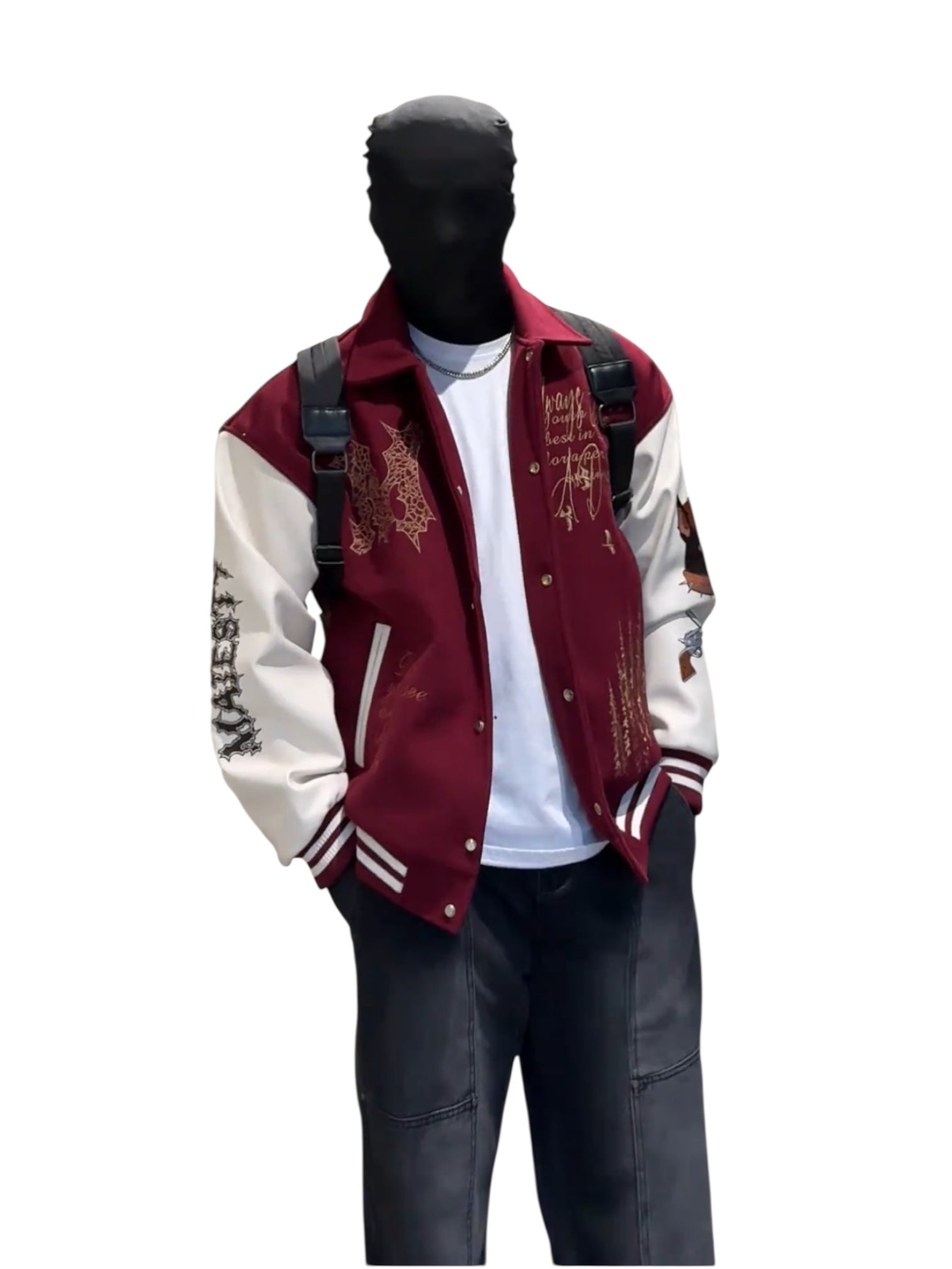 [W.K] PATCHED VARSITY EMBROIDERED JACKET st5030
