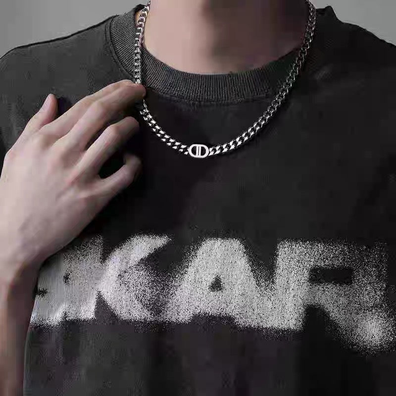 [STEP BL_CK] DOUBLE D-LINK CUBAN NECKLACE st5066