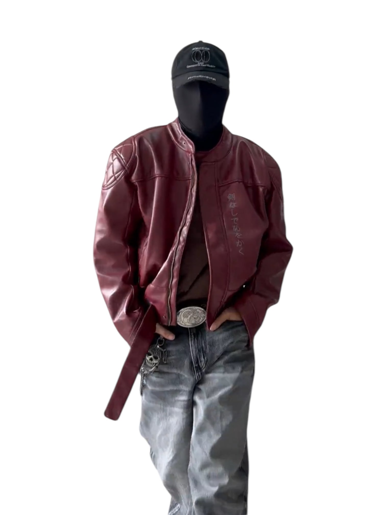 [REGEN ZONE] DRAGON-BLADE FAUX LEATHER JACKET st5026