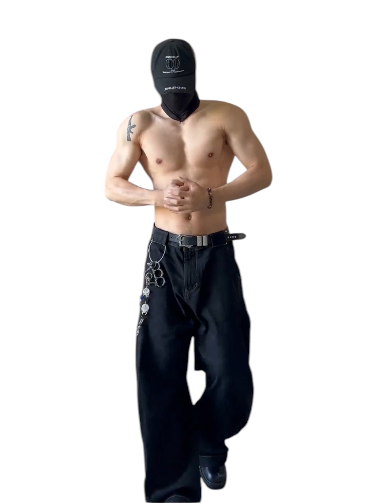 [ROGIC] BAGGY TWISTED CUT TROUSERS st5028