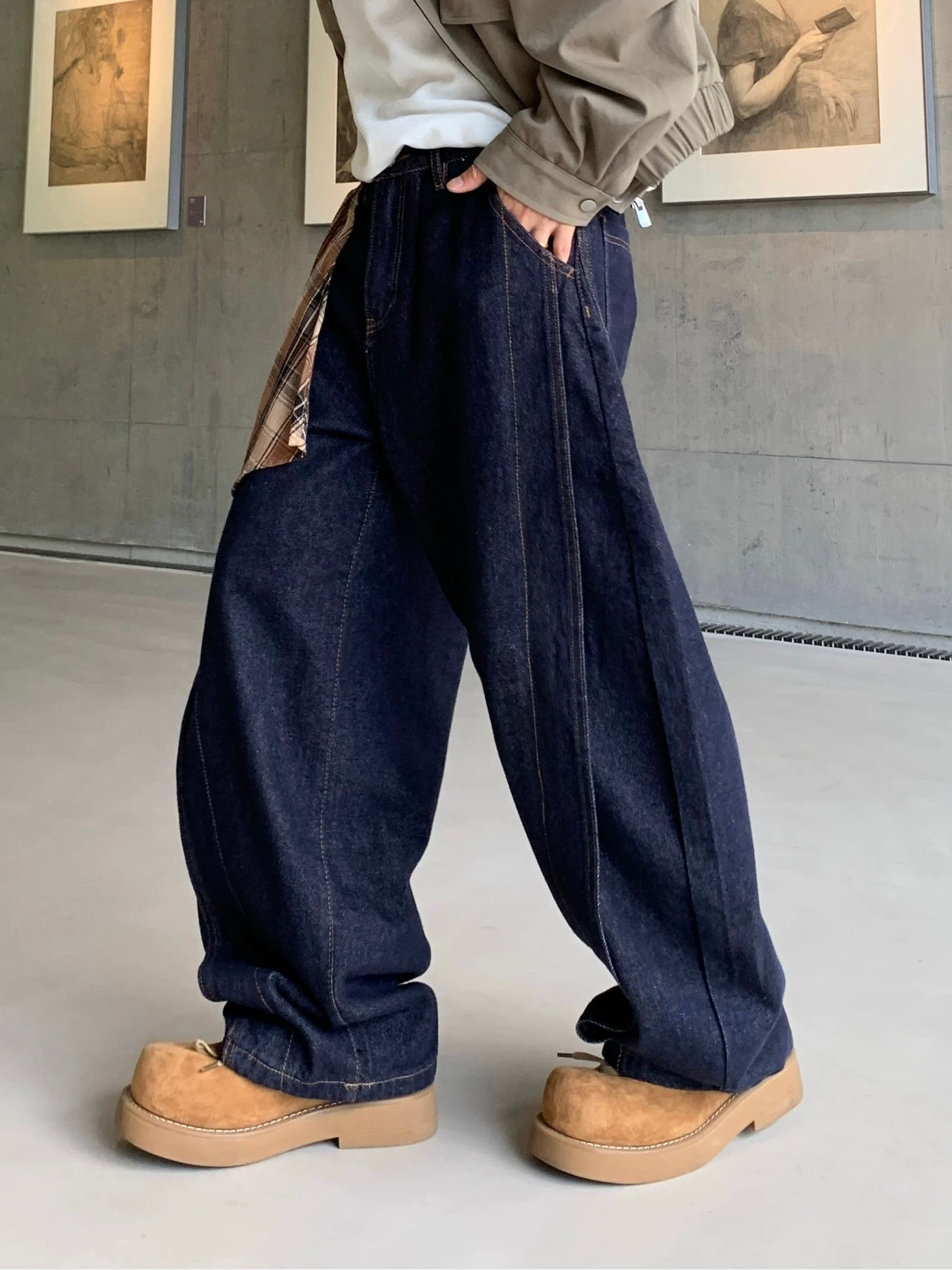 WASHED LOOSE STRAIGHT JEANS EHK6003