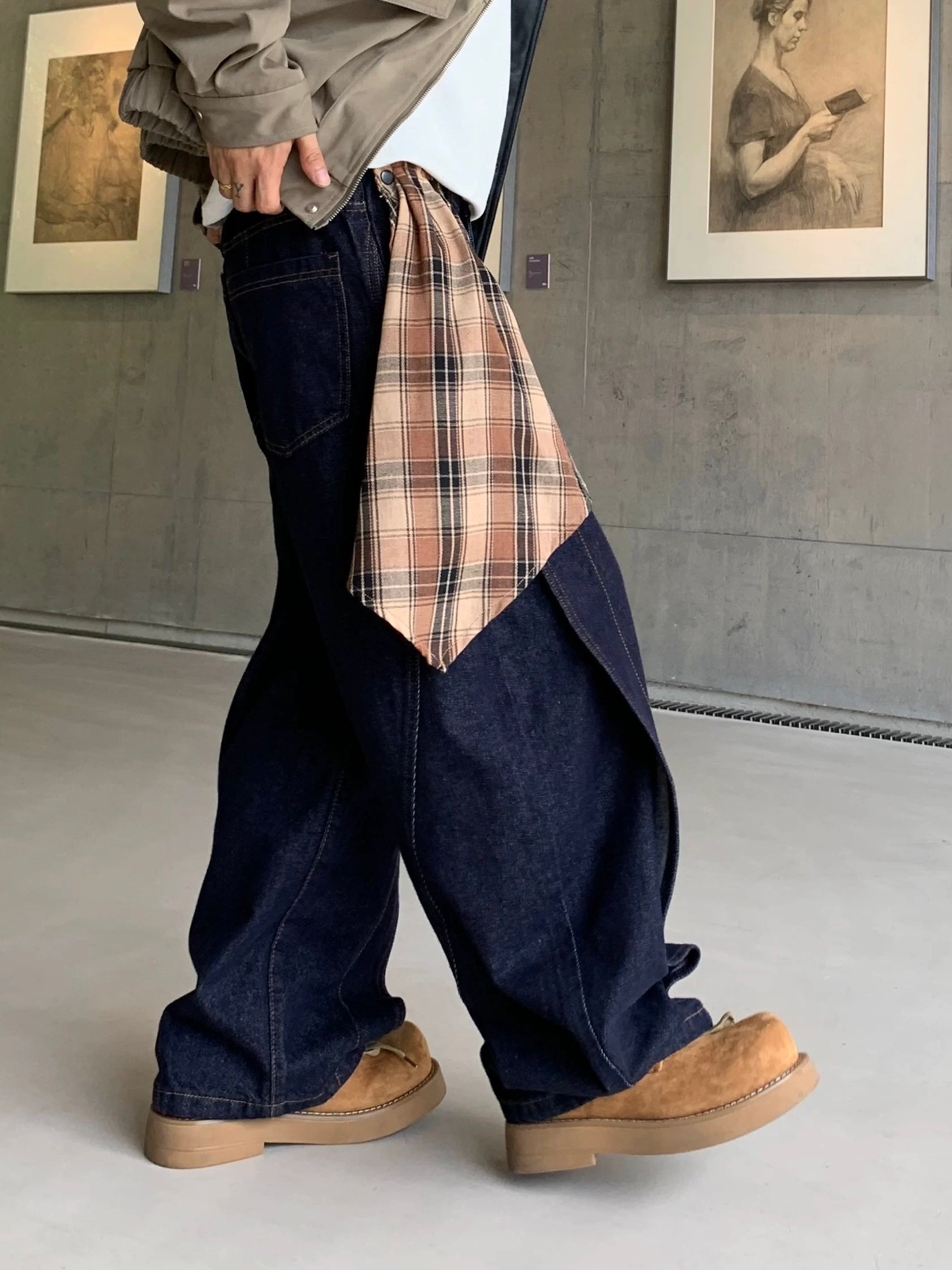 워싱 처리된 루즈핏 스트레이트 진 EHK6003 