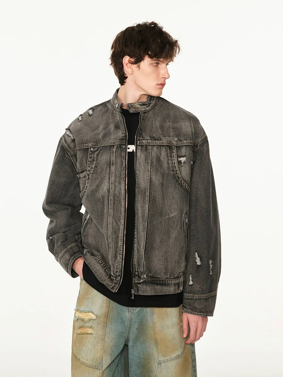 American high street cleanfit flip-flop denim jacket SIN0990