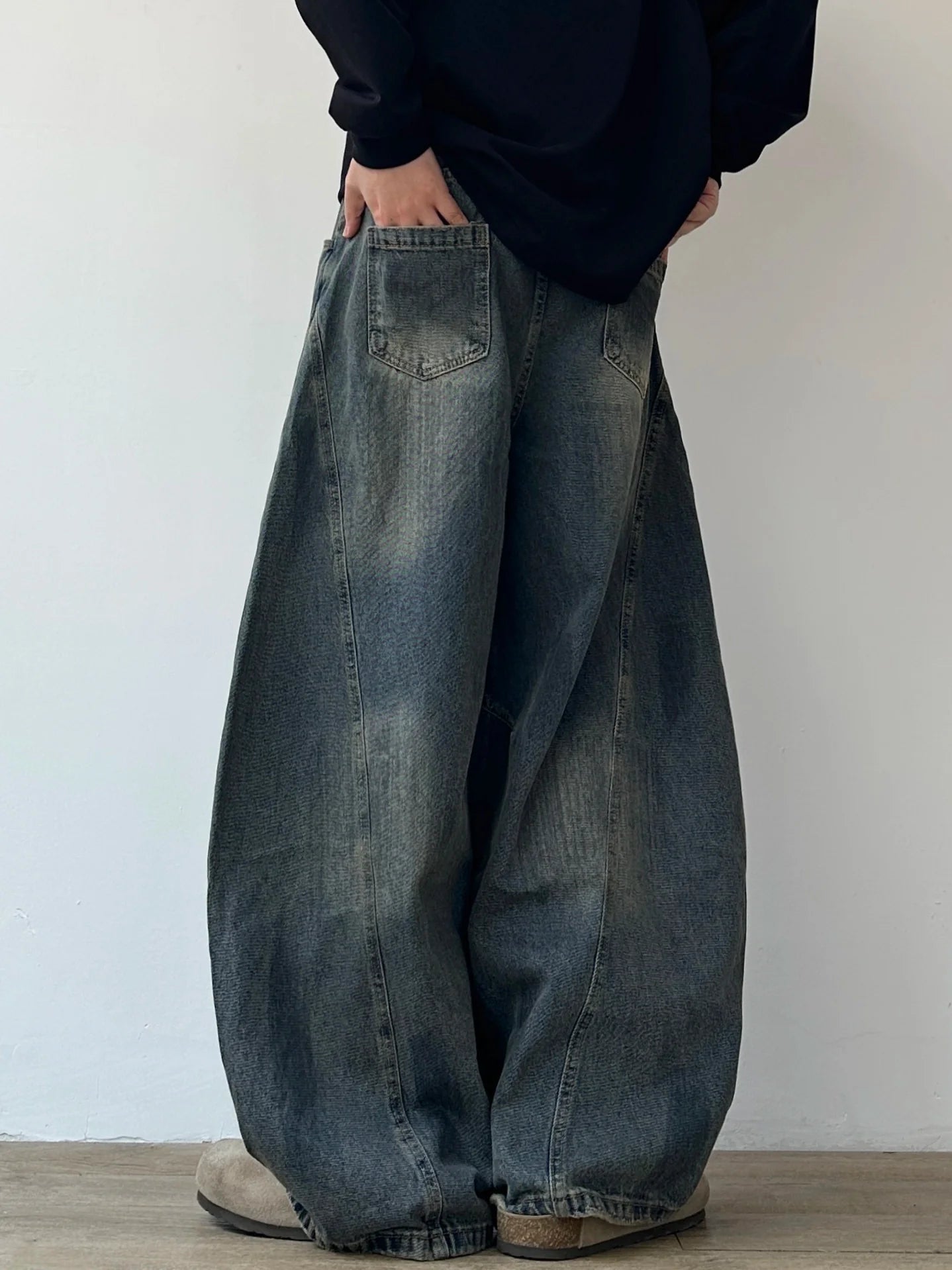 American retro scimitar pants wide-leg jeans SIN0919