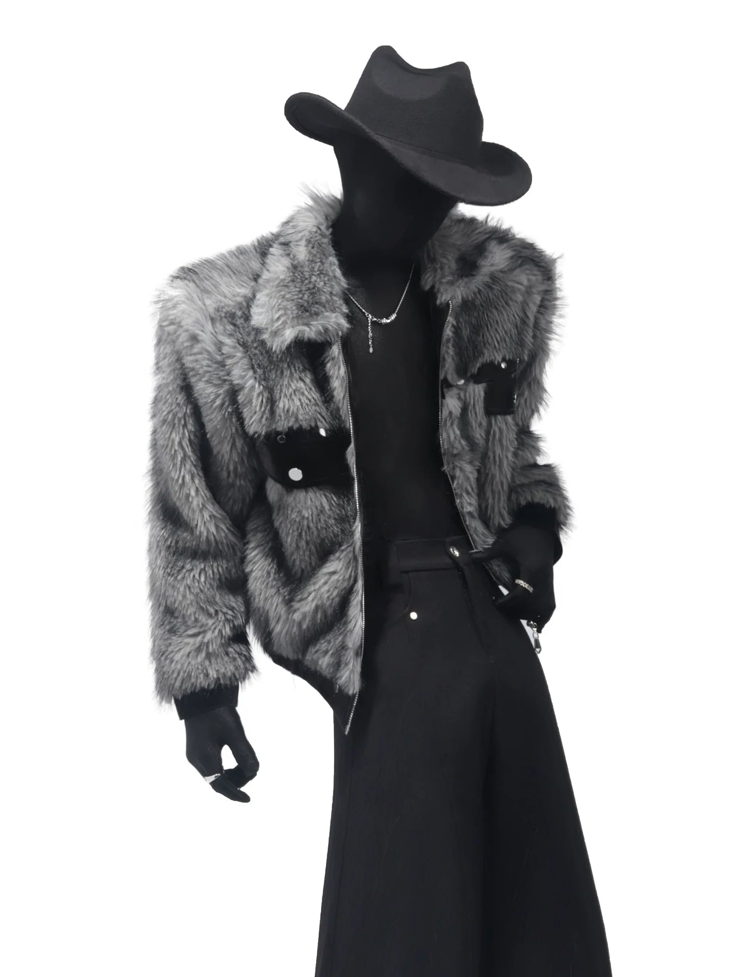 Winter light luxury atmospheric short mink splicing jacket warm temperament senior coat men