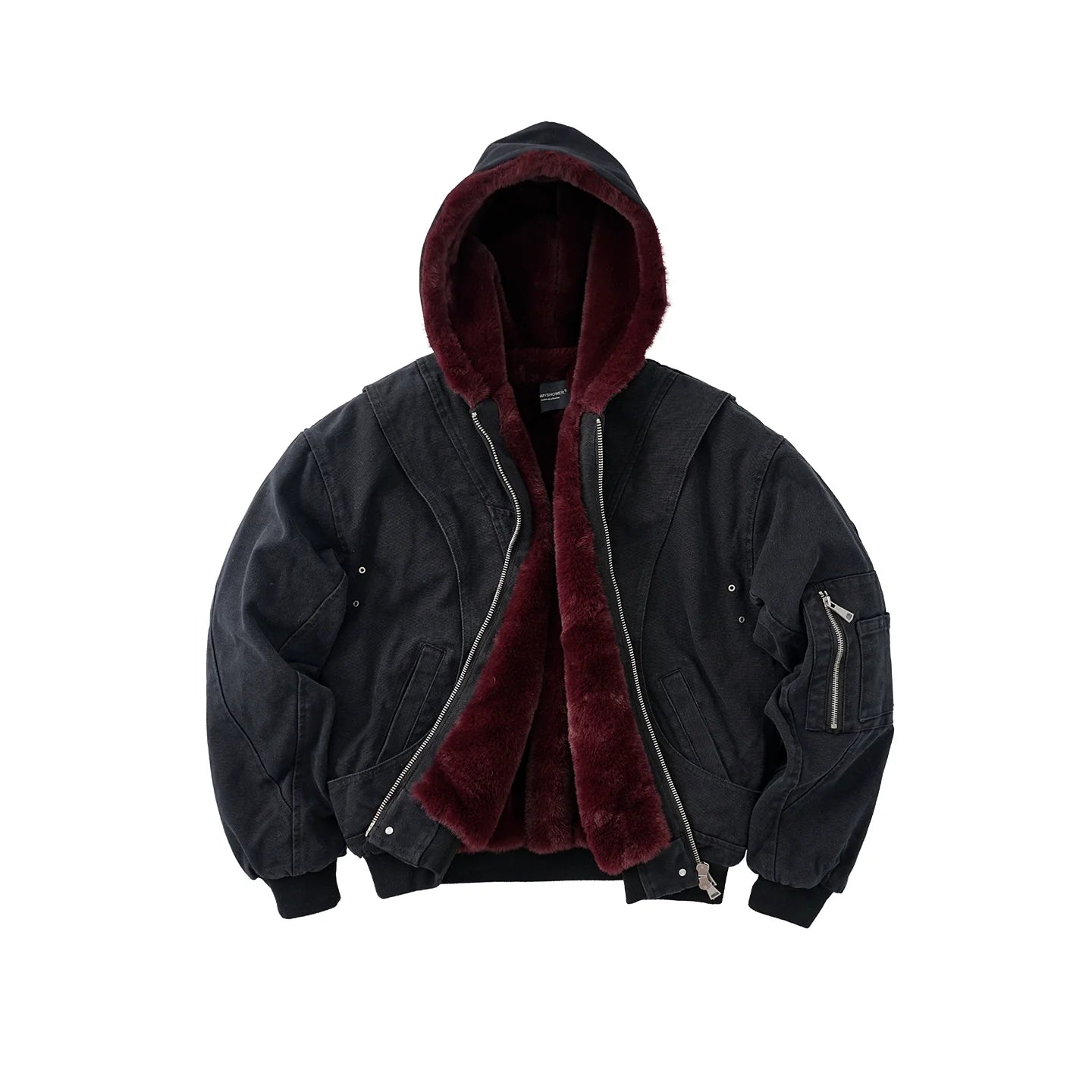 Spring and Autumn Guochao American High Street Vintage Detroit Jacket Trendy Brand Hooded Jacket Men and Women