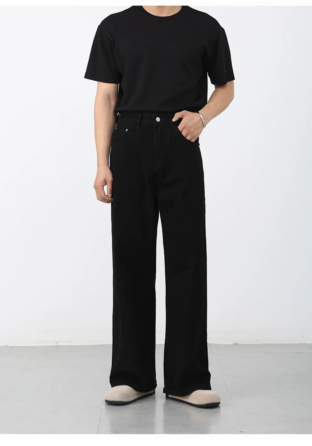 Black Jeans Men's Straight Casual Pants SIN0947