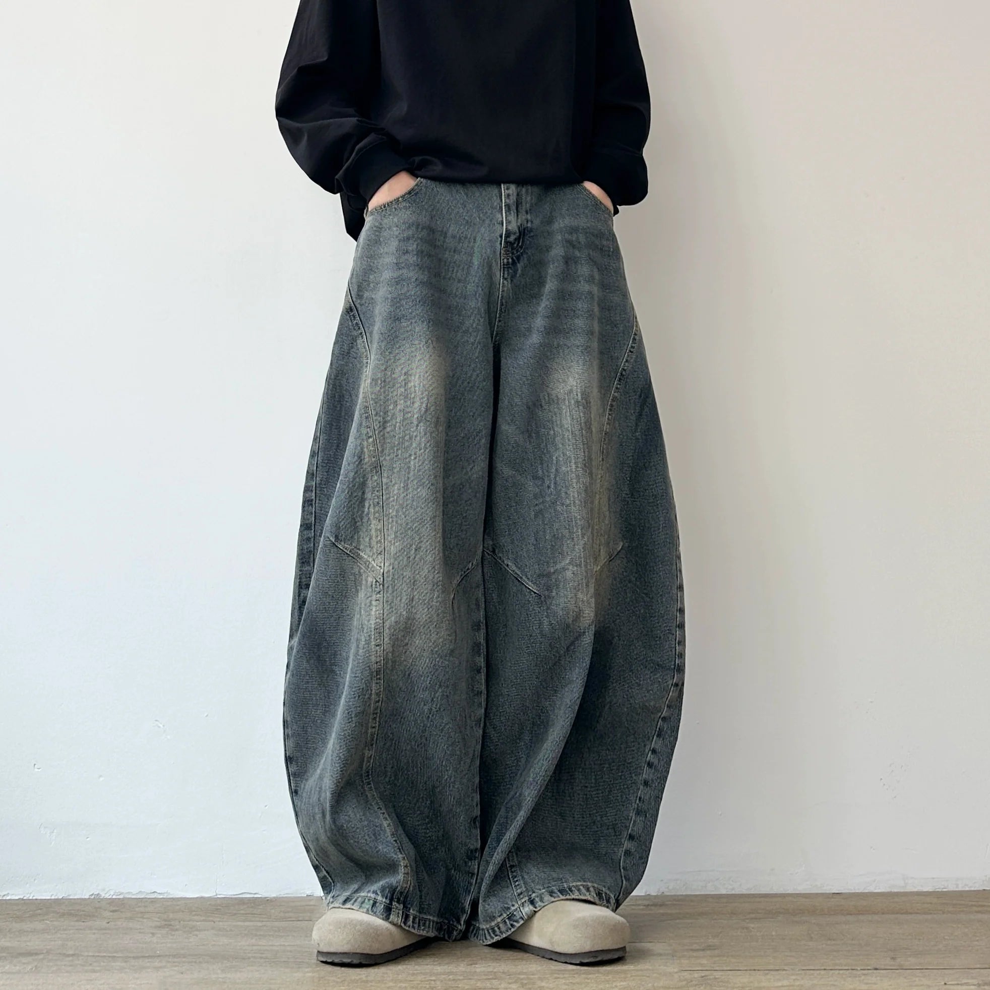 American retro scimitar pants wide-leg jeans SIN0919