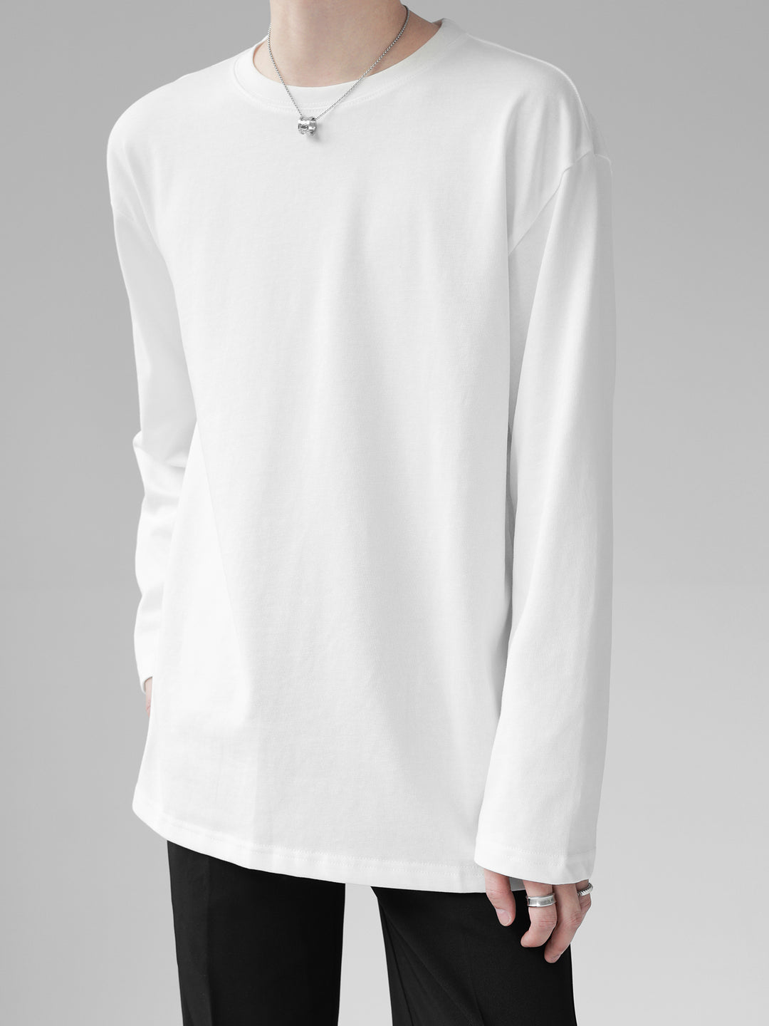 [HOHO] 자체 제작 고급 드레이프 솔리드 컬러 티셔츠 ST1750 