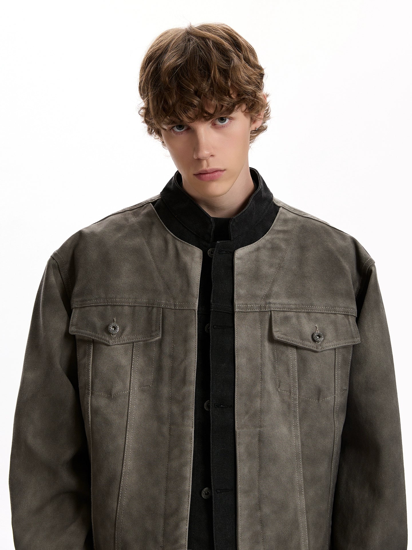 Old stitched fake two-piece denim jacket SIN0956