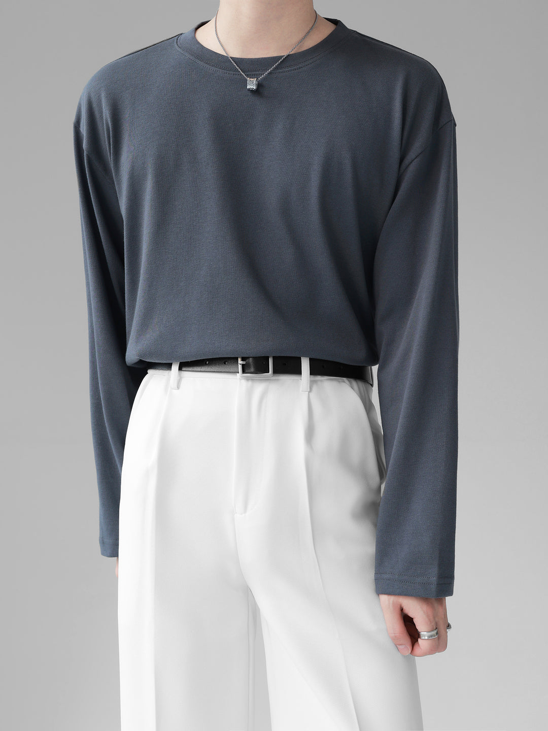 [HOHO] 자체 제작 고급 드레이프 솔리드 컬러 티셔츠 ST1750 