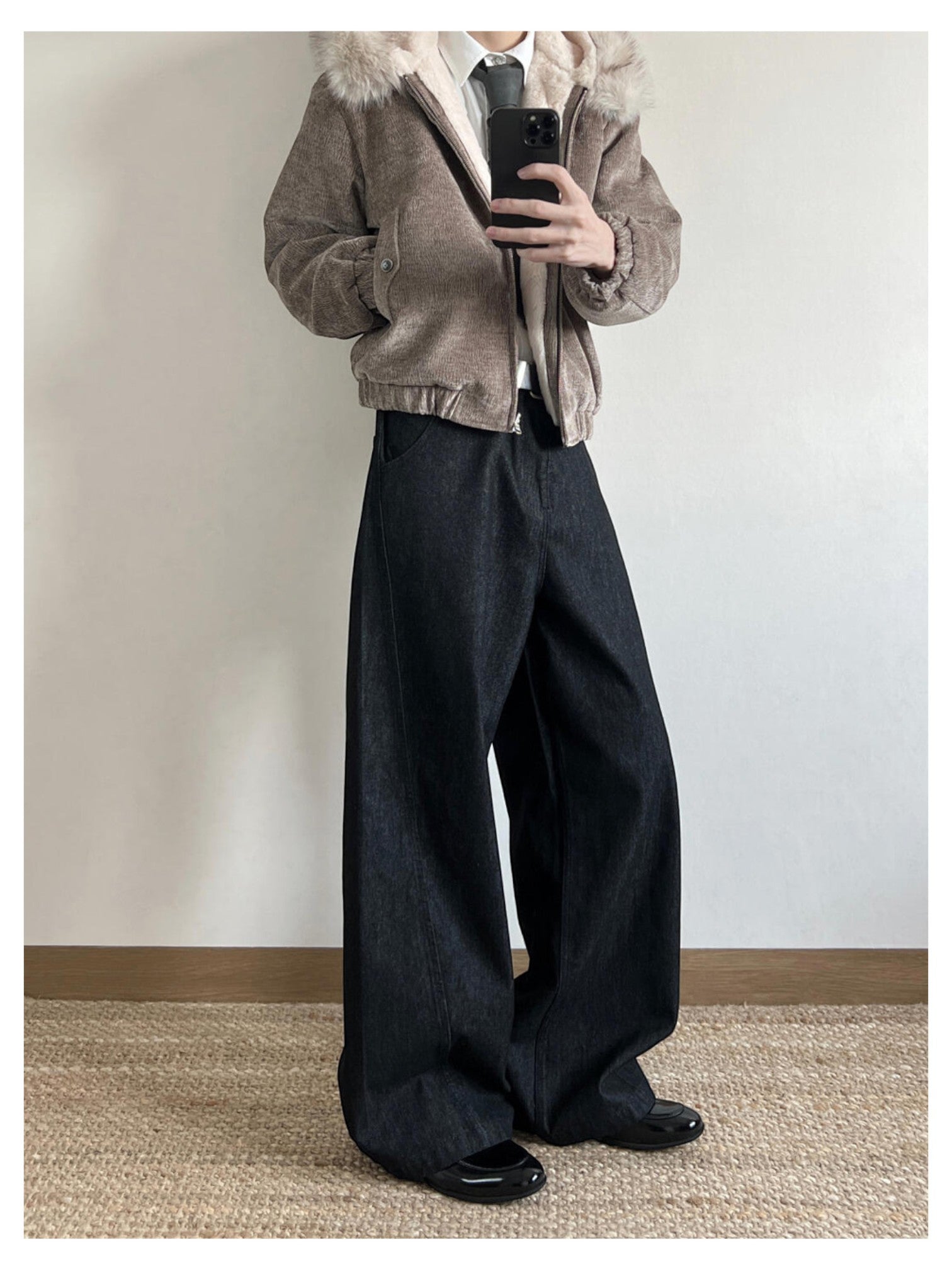 [SINONOME] DRAWSTRING A-CUT HEAVY JEANS st5021