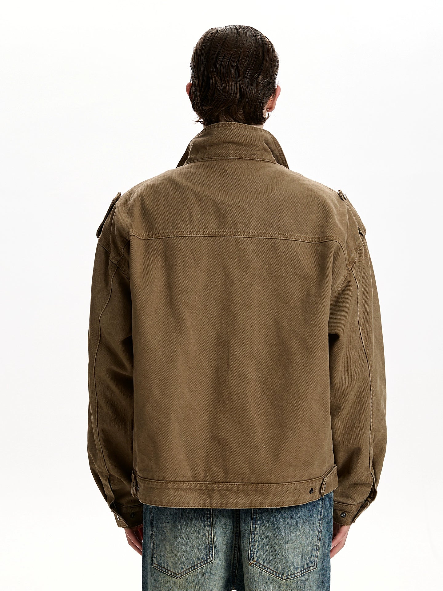 Double collar jacket vintage made old cotton jacket SIN0963