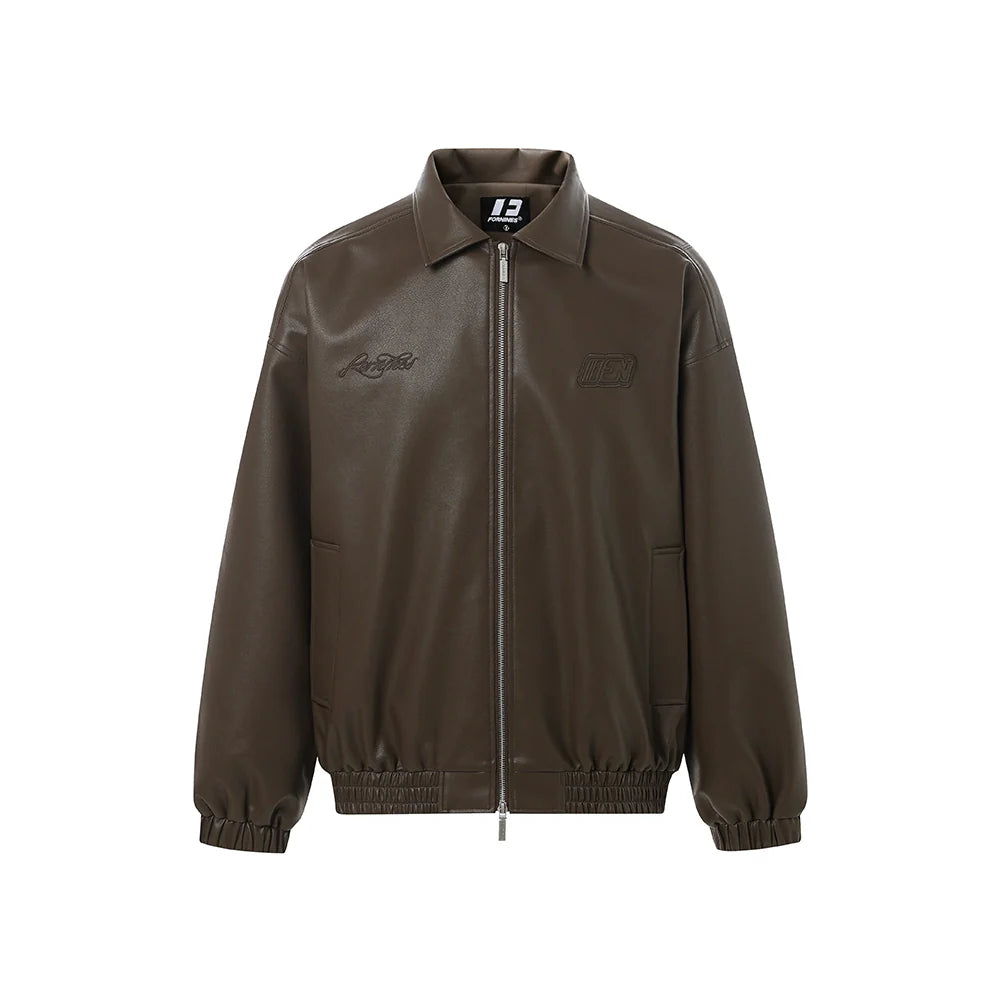 American cleanfit embossed double zipper biker jacket SIN0989