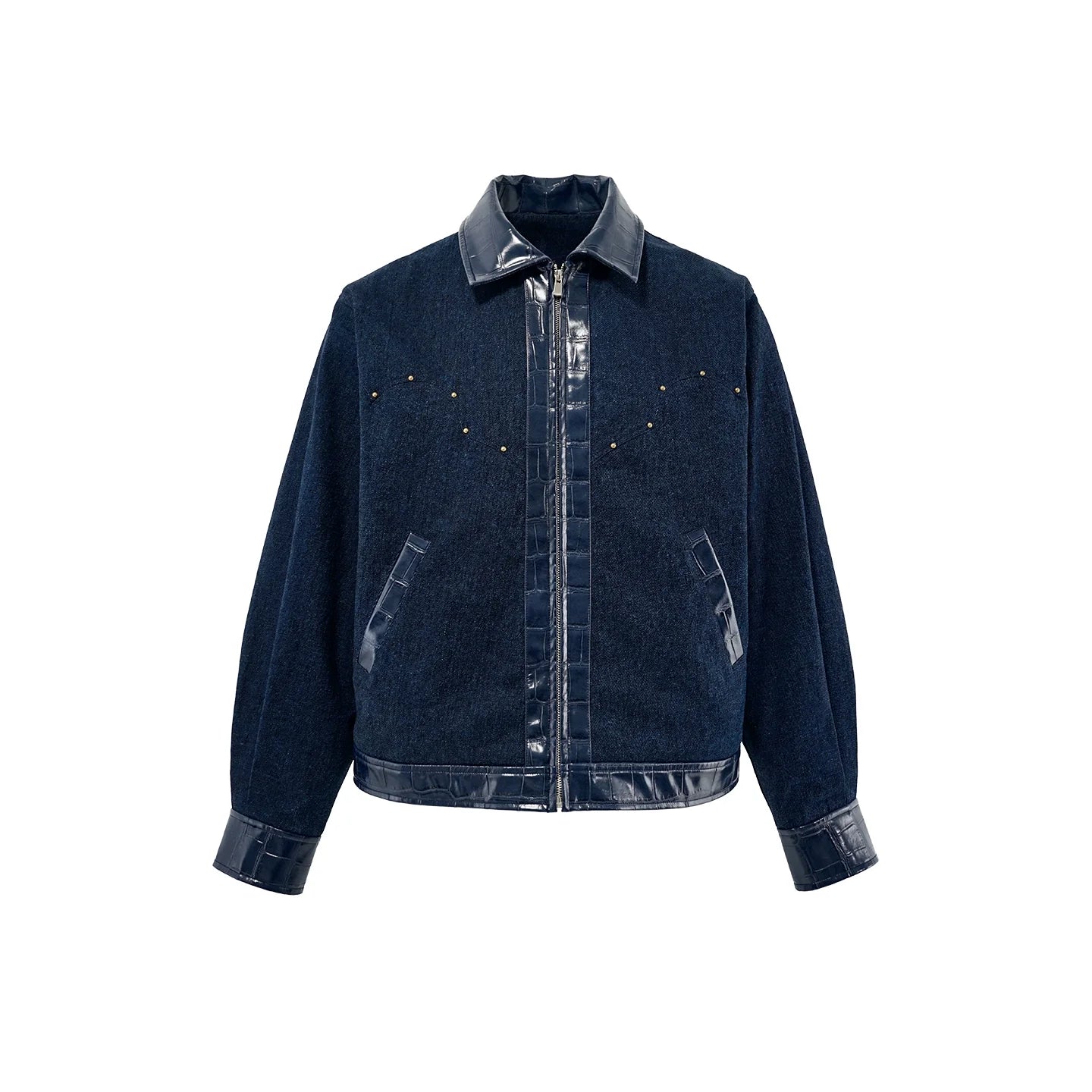 두꺼운 비즈 장식의 마운틴 파이톤 라펠 재킷, 남성용 벨벳 느낌의 워싱 데님 재킷, 트렌디한 디자인 